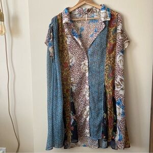 Free People Toni Mini Dress Multi Print 🐆🌹